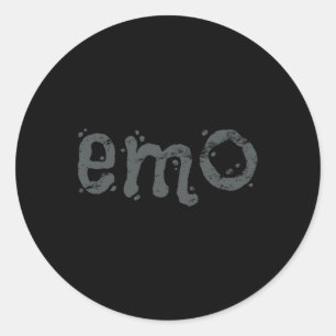 Adesivo Redondo EMO E Gótico Estático - Emo Preto Distante