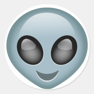 Adesivo Redondo Emoji, Alienígena extraterrestre