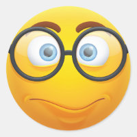 Emoji Amarelo 3D indiferente com óculos