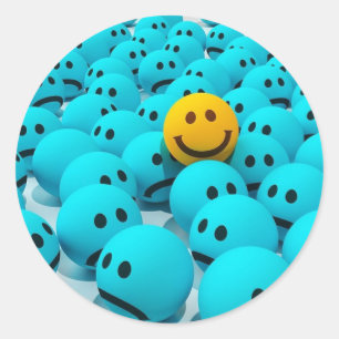Adesivo Redondo Emoji azul-céu