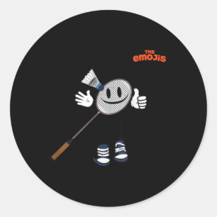 Adesivo Redondo Emoji Badminton Esportes Polegar Para Cima