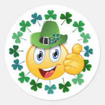 Emoji Bastante Irlandês com Shamrock