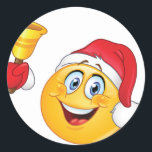 Adesivo Redondo Emoji Christmas Sticker Bell 1 1/2 polegadas<br><div class="desc">um adesivo de natal emoji 1 adesivo redondo de 1/2 polegadas.</div>