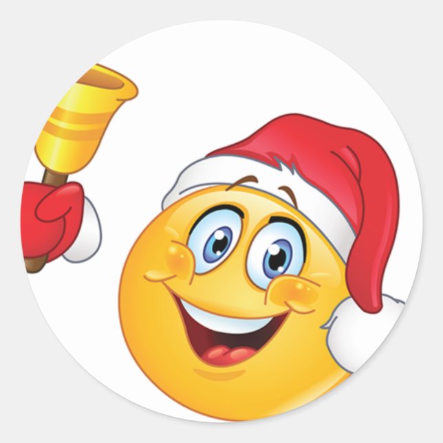 Adesivo Redondo Emoji Christmas Sticker Bell 1 1/2 polegadas (Frente)