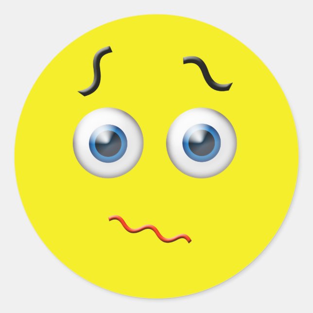 Adesivo Redondo Emoji confuso (Frente)