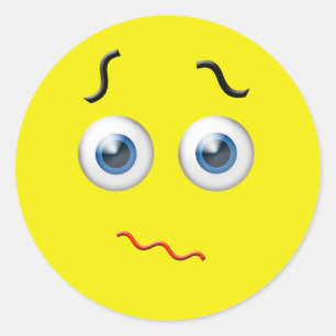 Adesivo Redondo Emoji confuso