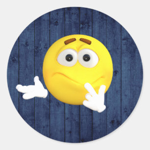 Adesivo Redondo Emoji de pensamento