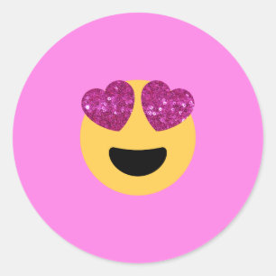Adesivo Redondo emoji do coração