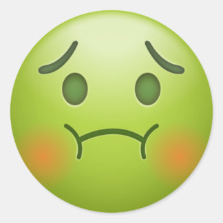 Adesivo Redondo Emoji Face Doente
