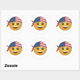 Adesivo Redondo Emoji Face Sticker