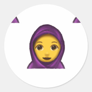 Adesivo Redondo emoji hajib