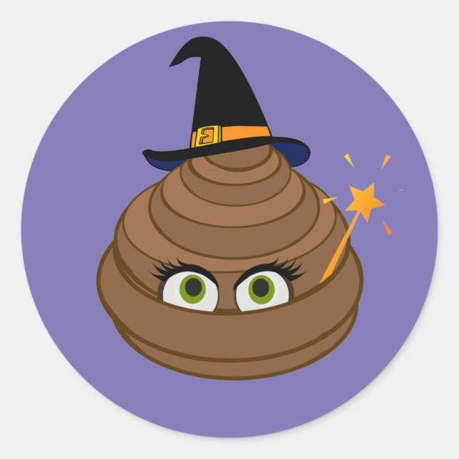 Adesivo Redondo Emoji, Pop Witchy e Engraçado (Frente)