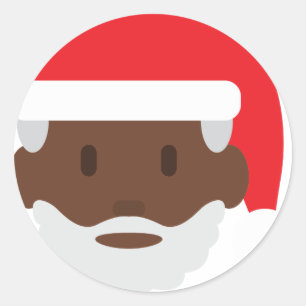 Adesivo Redondo emoji preto de Papai Noel
