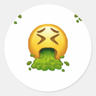 Adesivo Redondo emoji que puking