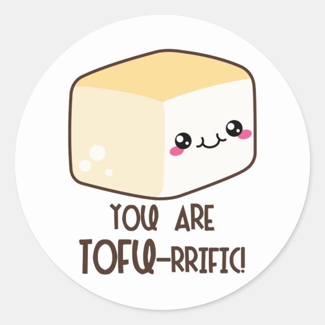 Adesivo Redondo Emoji, região do Tofu (Frente)