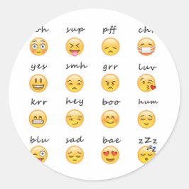 Adesivo Redondo Emoji Sticker
