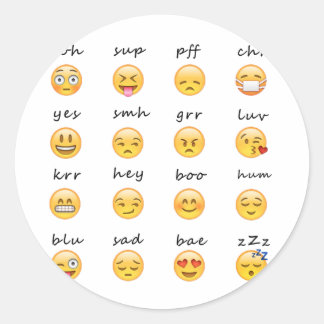 Adesivo Redondo Emoji Sticker