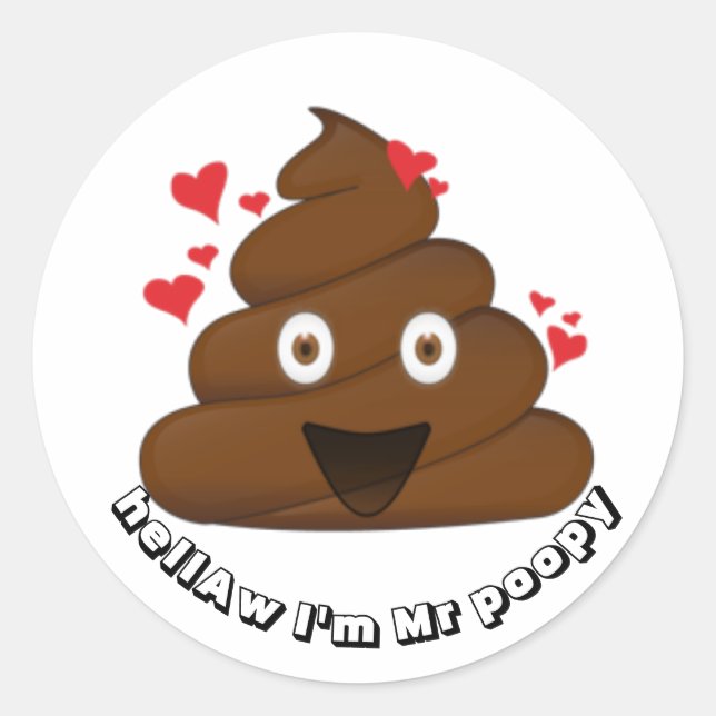 Adesivo Redondo Emoji Sticker Poop (Frente)