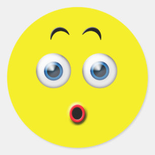 Adesivo Redondo Emoji Surpreendido