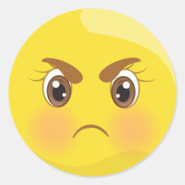 Adesivo Redondo Emoji Virado e Zangado
