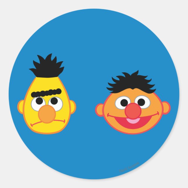 Adesivo Redondo Emojis do Bert e Ernie (Frente)
