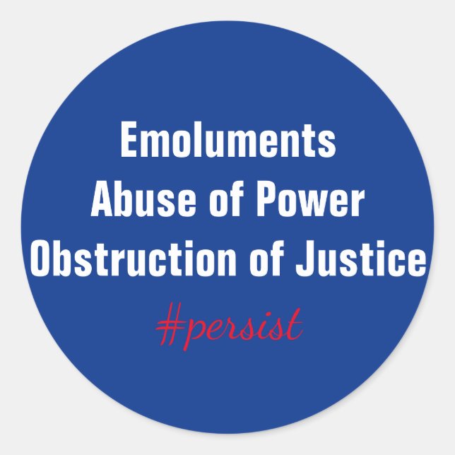 Adesivo Redondo Emolumentos Abuso de Obstrução de Energia Resistem (Frente)