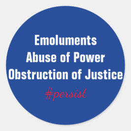 Adesivo Redondo Emolumentos Abuso de Obstrução de Energia Resistem