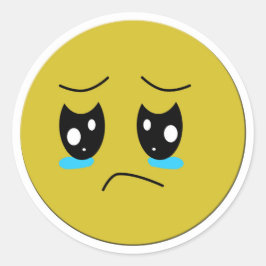 Adesivo Redondo emoticon chorando