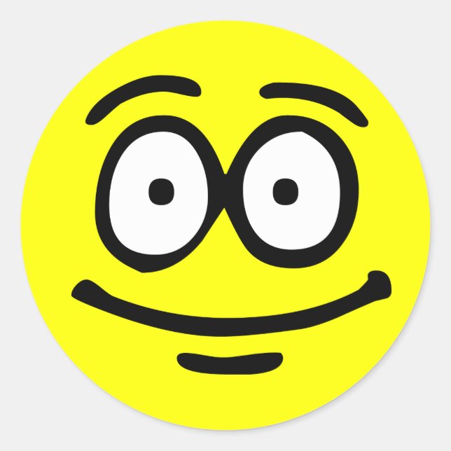 Adesivo Redondo Emoticon Customizable Background Sticker (Frente)