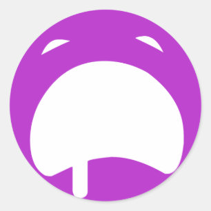 Adesivo Redondo Emoticon de grito roxo