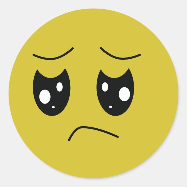 Adesivo Redondo emoticon infeliz (Frente)