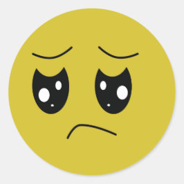 Adesivo Redondo emoticon infeliz