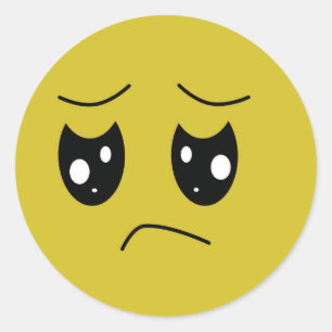 Adesivo Redondo emoticon infeliz