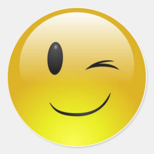 Adesivo Redondo Emoticons Clássicos Redondos/Winking (Frente)