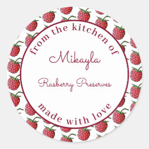 Adesivo Redondo Emperramento de framboesa personalizado da cozinha
