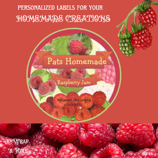 Adesivo Redondo Emperramento de framboesa personalizável