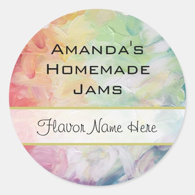 Adesivo Redondo Emperramento na pintura de Abstrato texturizada es (Frente)