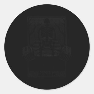 Adesivo Redondo Empilhadoras de Peso Skeleton Halloween Gym Work