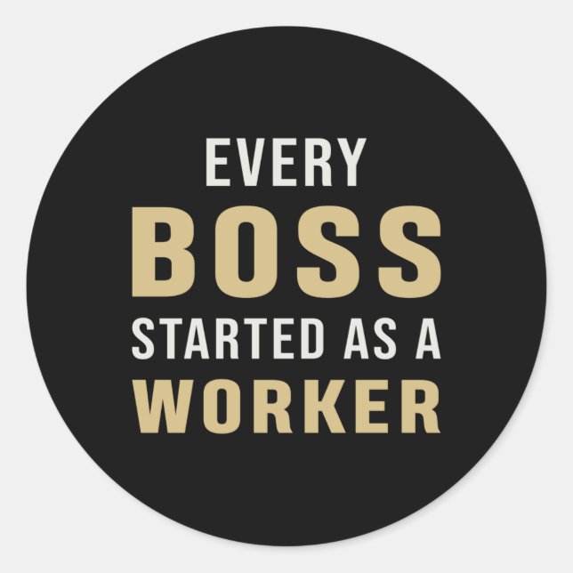 Adesivo Redondo Empreendedor Todo Chefe Começou Como Diretor-Geral (Frente)