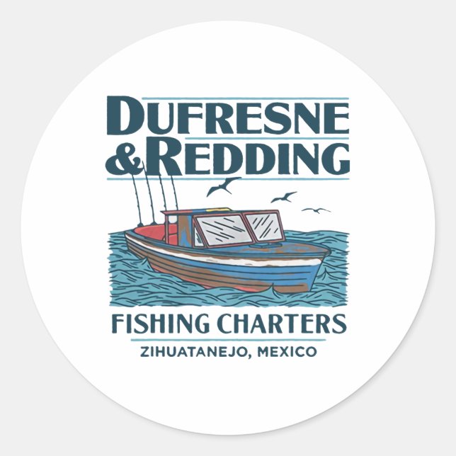 Adesivo Redondo Empreendimentos de Pesca Dufresne e Redding  (Frente)