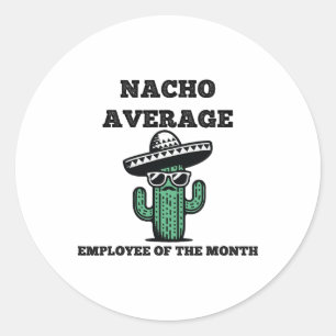 Adesivo Redondo Empregado Médio Nacho Do Mês Cinco Mexicanos