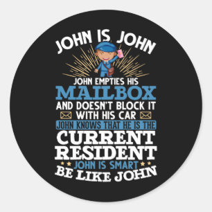 Adesivo Redondo Empregado Postal Funny Postman