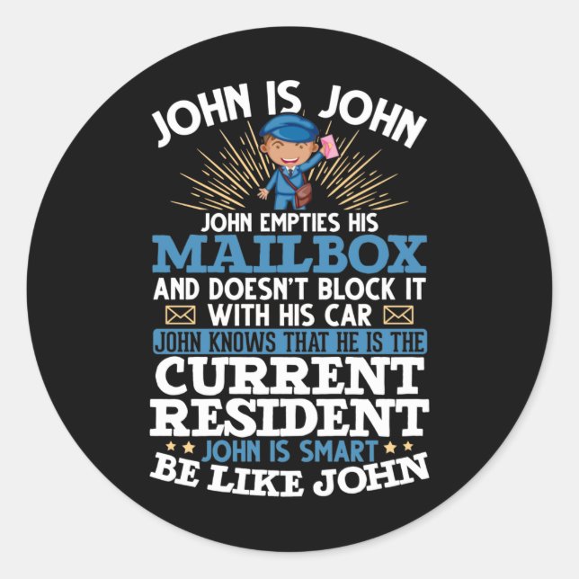 Adesivo Redondo Empregado Postal Funny Postman (Frente)