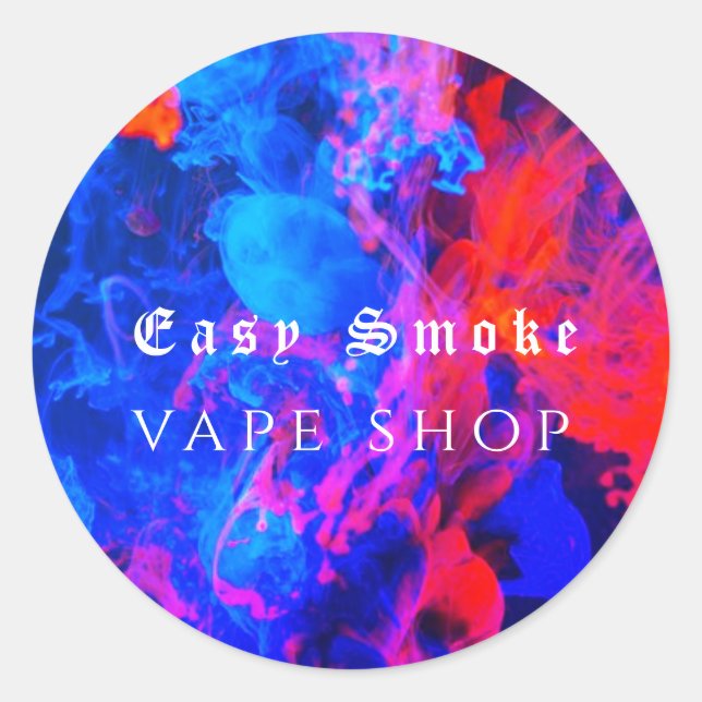 Adesivo Redondo Empresa Colorida de Compro de Vape (Frente)