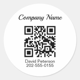 Adesivo Redondo Empresa de código de QR minimalista