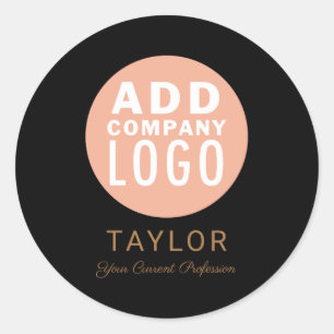 Adesivo Redondo Empresa de Logotipo de Negócios Personalizado Nome