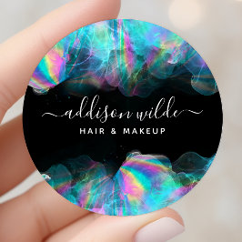 Adesivo Redondo Empresa de Tinta Álcool Holográfica