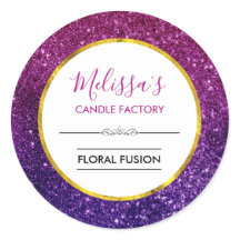 Empresa de velas de Gemas com Glitter Glitter Purp