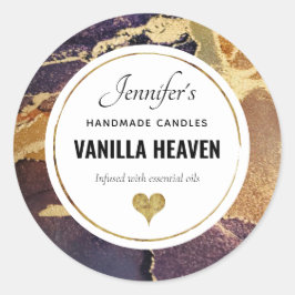 Adesivo Redondo Empresa Elegante de Abstrato Agate de Álcool