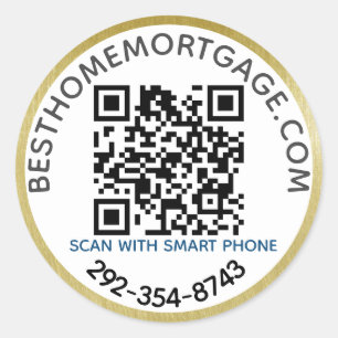 Adesivo Redondo Empresa Hipotecária do Realtor de Código QR 
